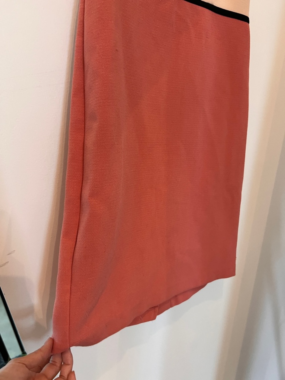 LOFT Two-Tone Pencil Dress in Peach & Coral with Black Trim 0 - Picture 5 of 8